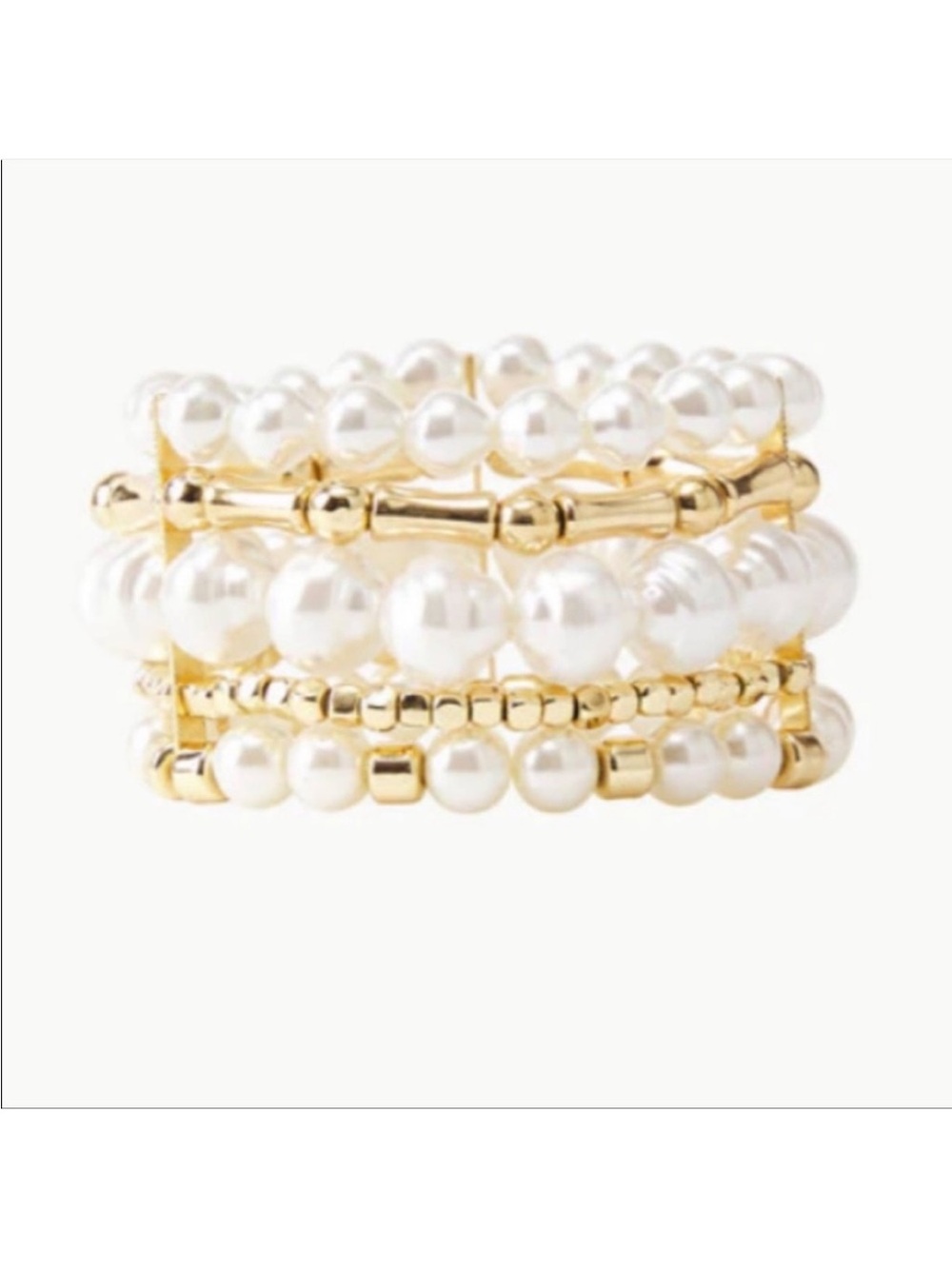 Lilly Pulitzer gold and pearl stretch bracelet